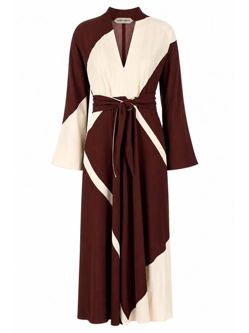 Abito lungo stampato in twill di viscosa ALBERTA FERRETTI | M0471 01511074